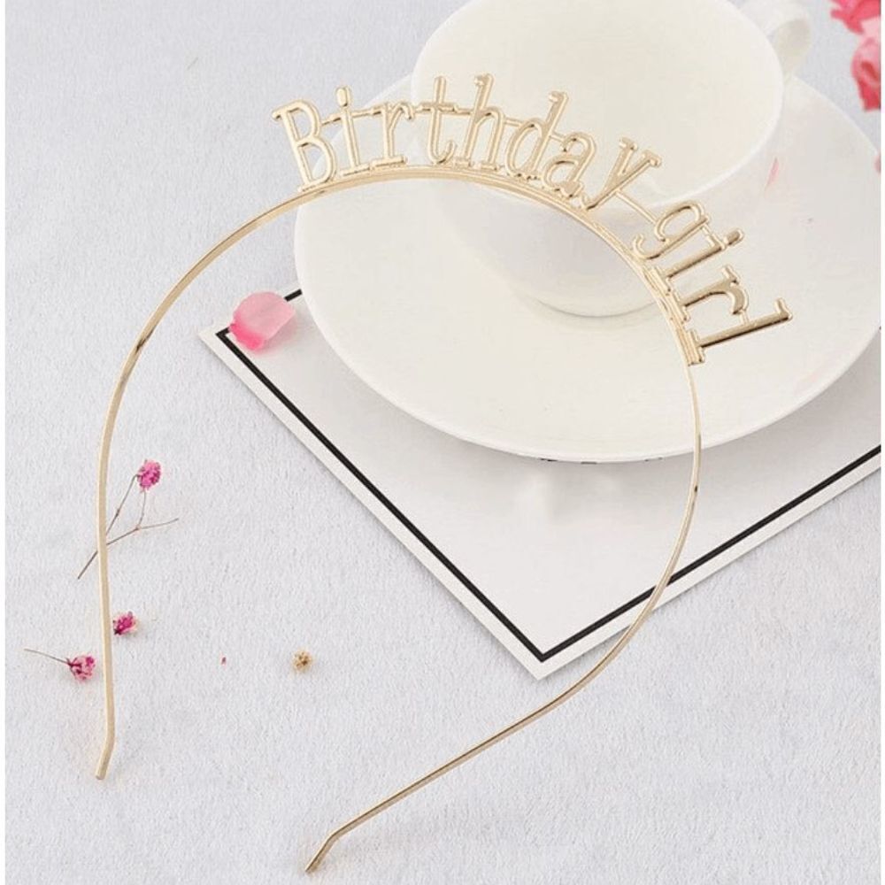 Gold "Birthday Girl" Headband Tiara
